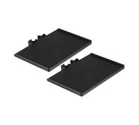 BESTOMZ Supporto Microfono da Tavolo Vassoio Portascheda Audio 24x17,5 Cm, Set 2 Pezzi, Superficie Liscia e Bordi Rialzati per Live Streaming e Registrazioni