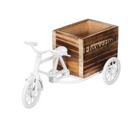 BESTOMZ Supporto per Fioriera in Legno da Interno, Piedistallo Decorativo Ruote, Espositore Portavaso Multifunzione per Bonsai e Piante Grasse, Design Triciclo Portatile per Soggiorno