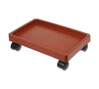 BESTOMZ Vassoio Mobile per Vaso con Ruote, Plastico Rosso, Rettangolare | Fioriera e Vaso, Facile da Spostare, Pulizia Semplice, Supporto Robusto, Protegge Pavimento