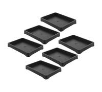 BESTOMZ Vassoio Rettangolare in Resina per Piante Grasse e Bonsai, Set da 6 Sottovasi Neri per Piante, Piatto D’Acqua Spesso per Vaso da Interno ed Esterno, Base Raccolta umidità