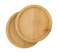 BESTOMZ Vassoio Rotondo in bambù per Piante da Interno 2 Pezzi, Resistente alla Deformazione, Dimensioni Versatili, Elegante Sottovaso per Fiori e Piante Grasse