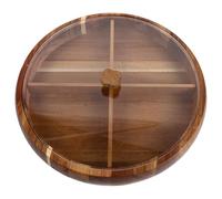 BESTOMZ Vassoio Rotondo in Legno Marrone con Coperchio, Scomparti Multipli per Noci e Caramelle, Protegge Dall'umidità, per Feste e Spazi Living