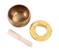 BESTonZON 1 Pc Arco Di Canto Di Meditazione Yoga Ciotola Sonora Mazza Da Bowling Nepalese Ciotola Di Accordatura Campana Tibetana Ciotola Di Musica Buddista Maglio Di Legno Yellow