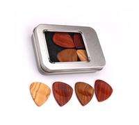 BESTonZON 1 Pz porta plettri per chitarra fantastiche scelte di chitarra kit di gioielli Custodia per plettri in ferro a forma di chitarra con plettri in legno basso legno massiccio Ukulele