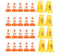 BESTonZON 1 set di mini coni stradali: set di giocattoli con segnali stradali per bambini - Mini segnali stradali e barricate per insegnare la sicurezza in ambienti di apprendimento giocosi