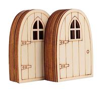 BESTonZON 1 Set Miniature Wooden Fairy Doors with Windows for Creative Christmas Decorations Durable And Garden Adornments 20 Pezzi