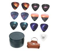 BESTonZON 1 Set Prelievo Medio Plettro Per Ukulele Chiusure in Pelle Accessori Per Chitarra Plettri Per Il Pollice Plettri Per Chitarra Medi Basso Celluloide Parti Di Ricambio