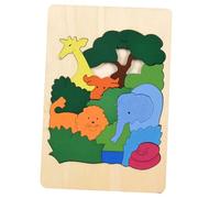 BESTonZON 1 set Puzzle Legno per Educativo Animali Strati Colori Vivaci e Design Cartoon per Sviluppo Infantile Adatto e Apprendimento