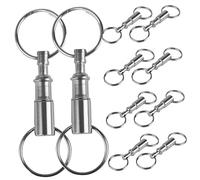 BESTonZON 10 Portachiavi Doppio Nickelato con Sgancio Rapido e Divisi Accessorio Separatore Chiavi Resistente e Facile Staccare Colore