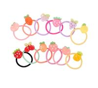 BESTonZON 12 Paia Elastici per Capelli Forma di Frutta per Bambine Laccio per Capelli Morbido Anti-danno Corde per Coda di Cavallo Carini Forma di Frutto