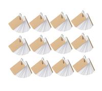 BESTonZON 12 Pezzi Blocchi Note ad Anello Portatili in Carta Kraft Bianca Schede Vocabolario a Fogli Mobili per Appunti e Flashcard per Studenti e Progetti Fai da Te