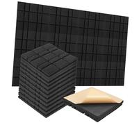 BESTonZON 12pezzi Pannelli Fonoassorbenti Autoadesivi Da Isolamento Acustico Pannelli Fonoassorbenti Per Pareti Fonoisolanti Ad Alta Densità