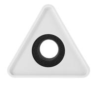 BESTonZON 12pezzi Portatile Triangolare Microfono Logo Flag Abs Design Pratico e Leggero Per Interviste Colore Bianco Spazio Per Personalizzazione Logo