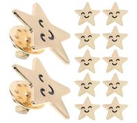 BESTonZON 12pezzi Spilla Stella Sorridente Design Giocoso Leggera e Lucente Elettroplaccata Fissaggio Sicuro per Feste Tema Indipendenza e Uso Quotidiano