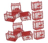 BESTonZON 15 Miniature Animal Cage Models in Plastic Realistic Small Pet Fence DIY Toy For Mini House Decor And Pirate Scene Accessories