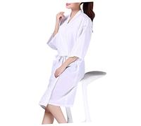 BESTonZON 1pezzi Grembiule Da Parrucchiere e Traspirante Per Spa e Saloni Vestaglia Elegante Bianco Per Trattamenti e Tagli Protegge Vestiti Da Macchie e Versamenti