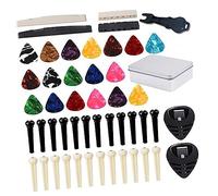 BESTonZON 1set Accessori Per Chitarra Perni Per Ponte Plettri e Estrattore Per Sostituzione e Manutenzione Della Chitarra
