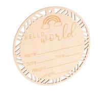 BESTonZON 1set Segnale Di Annuncio Di Nascita Legno Per Pannello Rotondo Personalizzato Per Foto Segnaposto Decorativo Per Asilo e Di Benvenuto Al Mondo