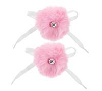 BESTonZON 2 Accessori per con Palline Soffici Sintetica per Decorazione Lacci Scarpe per Ragazze Colore Rosa Scuro