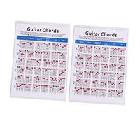 BESTonZON 2 Pcs Chitarra Nota Tabella Di Accordo Di Chitarra Elettrica Trainning Guida Chitarra Elettrica Di Riferimento Tastiera Della Chitarra Tabella Di Poster Tabella Di Diteggiatura