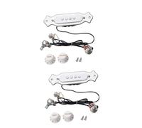 BESTonZON 2 Pezzi a 4 Corde Pickup Buca Precablato Pickup Bianco Bobina Di Rame Prelievo Magnetico Posacenere Portatile Materiale Abs Pickup Acustico Alla Buca Chitarra Bianca Perla