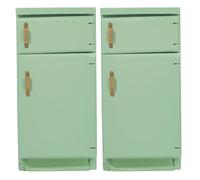 BESTonZON 2 pezzi Mini frigorifero per casa delle bambole, mini frigorifero in miniatura, accessori per fotografia, mini elettrodomestico da cucina per bambini, casetta da gioco e micro paesaggio