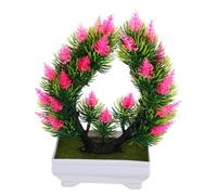 BESTonZON 2 Pezzi Pianta di Pentola di Fiore Simulata Ornamento per Piante in Plastica per Alberi Piccolo Bonsai Realistico Piante Artificiali in Vaso Ornamenti Vegetali Finti Schiuma Rosso