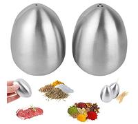 BESTONZON 2 Pezzi Spargisale pepiera in Acciaio Inox a Forma di Uovo (1 Foro e 3 Fori)