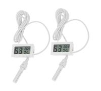 BESTonZON 2 Pezzi Termometro Digitale con Sonda Incorporata per Temperatura e Umidità da Interno, Monitoraggio Accurato, Materiale Abs Bianco, per Ufficio e Incubatrice