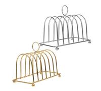 BESTonZON 2 Pezzi Toast Rack Slots Loaf Holder Stand for Bread Slices Smooth Surface Easy Clean Toast Serving Rack with Ball Feet for Home Breakfast Table