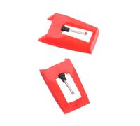 BESTonZON 2 Pz ago del fonografo vinyl pieces accessori per dischi in vinile sostituzione dello stilo dimond penna stilografica aghi fonografici sostituzione dello stilo del giradischi rosso