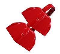 BESTonZON 2 Pz Campanacci Delle Mucche Che Fanno Rumore Calcio Campanacci Con Manico Campane Rumorose Degli Animali Da Fattoria Campanacci Per Mucche Con Manico Rosso Metallo