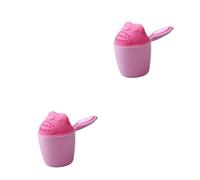 BESTonZON 2 Pz deposito dell'acqua del bagno tazza per il risciacquo del bagnetto shampoo de cebolla shampoo per bambini spruzzatore di palette per shampoo cucchiaio doccia rosa