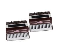 BESTonZON 2 Pz Fisarmonica Casa Delle Bambole Arredamento Musicale Giocattoli Musicali Roba Da Casa Delle Bambole Casa in Miniatura Microgiocattoli Tiglio Rosso Chitarra Bambino Piccola Foto