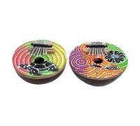 BESTonZON 2 Pz Guscio Di Noce Di Cocco Giocattoli Musicali Giocattolo Musicale Per Bambini Pianoforte a 21 Tasti Collana Calimba Mini Pianoforte a Dita Kalimba Acciaio Bambino Ryan Pollice