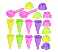 BESTonZON 2 Set Giochi Sabbia per Stampi Gelato Coni Impilabili e Palette in Plastica Portatile per Spiaggia Giardino e Divertimento