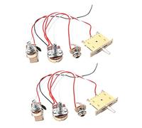 BESTonZON 2 Set Interruttore Pentole Da 500k Per Chitarre Pannello a Doghe in Legno Cablaggio Potenziometro Per Chitarra Sostituzione Parti Di Chitarra Spingere 2 Unico Metallo Camioncino