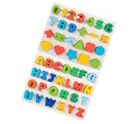 BESTonZON 2 Set Puzzle Montessori Cognitivo per Lettere Maiuscole e Numeri Colorati Gioco Educativo per Sviluppo Manuale e Coordinazione Occhio-Mano per Ragazzi e Ragazze