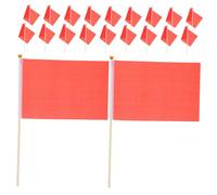 BESTonZON 20 Pezzi Mini Bandiere Rosse su Bastoncino Polyester Resistente e Impugnatura Comoda per Eventi Sportivi Sfilate e Raduni Festivi