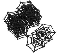 BESTonZON 20 Pezzi Ragnatela Divertente Realistica Halloween in Plastica Nera e Decorazione Atmosfera Spaventosa per Feste Bar Escape Rooms