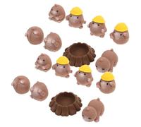 BESTonZON 24 Miniature Mole Figurines Small Resin Animal Ornaments For Diy Microlandscape Decor Office Desk And Dollhouse Accessories Family Friendly Craft Figures