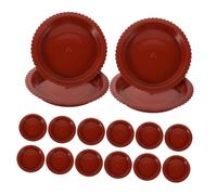 BESTonZON 24 Pezzi Vassoi per Sottovasi in Plastica Marroni Vassoi Rotondi Antigoccia per Vasi da e Balcone Base Resistente e Facile da Pulire