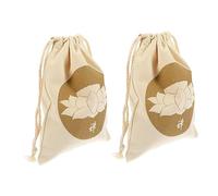 BESTonZON 2pezzi Borsa Per Ciotola Cantante Tibutana e Lino Sacchetto Corda Per Meditazione e Yoga Perfetta Per Riporre e Trasportare Ciotole