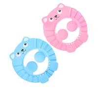 BESTonZON 2pezzi Cuffia da Doccia per Ragazzo Ragazza Eva Cappello Visiera Regolabile Cuffia da Bagno per Ragazzo Ragazza e Cappello Doccia Blu e Rosa per Circonferenza Testa Inferiore