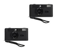 BESTonZON 2pezzi Fotocamera Pellicola Riutilizzabile Con Flash Integrato Design Retrò in Compatibile Con Pellicola Nera e Perfetta Per Principianti e Appassionati Di Fotografia