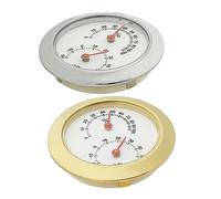 BESTonZON 2pezzi Igrometro Rotondo Mini Misuratore di Umidità e Temperatura in Metallo per Chitarra e Strumenti Musicali, Facile da Installare la Cura della Chitarra