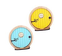 BESTonZON 2pezzi Porta Porta in Legno da Giardino Decorazione per Micro-Paesaggio Accessorio per Casa in Miniatura