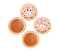 BESTonZON 2pezzi Scatola di Legno per Dentini da Latte Contenitore per Ricordi di Ragazzo Ragazza Scatola per Denti Decidui Custodia per Prime Ciocche di Capelli Mini per Memorie di Ragazzo