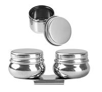 BESTonZON 2pezzi Tazza per Tavolozza in Acciaio Inox con Coperchio e Morsetto per Miscelazione Colori e Pulizia Pennelli Accessorio per Pittura