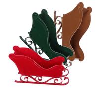 BESTonZON 3 Pezzi Decorazione Natalizia in Plastica a Forma di Slitta Leggera e Facile da Assemblare, per Decorazioni Casalinghe per Creare Un'atmosfera Festiva Classica di Natale